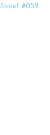 Stand #059 Custom 6x3 en cabecera Cuenta con piso de madera laminado sobre tarima. Counter con perfil iluminado, zona de guarda y chapasierra, zona para exhibición, con zona de guarda. Vitrinas retroiluminadas. Impresión de todos los gráficos. Logos y nombre routeados en 3D Iluminación general y contactos dobles. Mobiliario opcional (Mesas con sillas periqueras). 